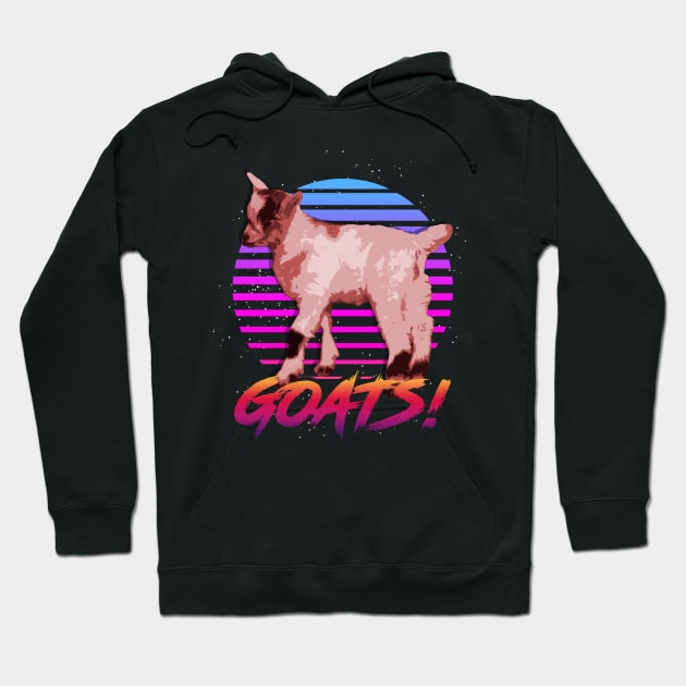 Goats Retrowave Outrunner Hoodie by StupidHead